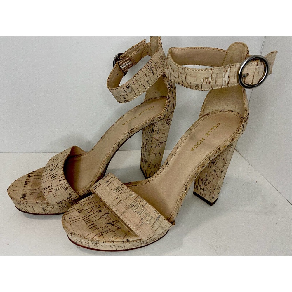 Pelle Moda Platform Amari Cork 4" Heels Size 8M